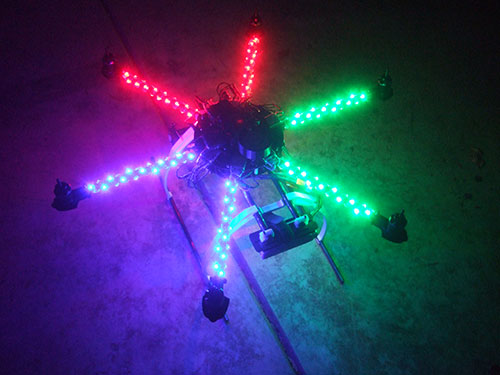 ATG 600-CRP Real Carbon Folding Frame Hex rotor Hexa Multi-copter - LED Lights
