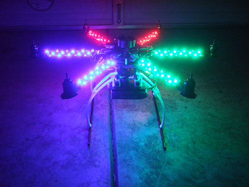 ATG 600-CRP Real Carbon Folding Frame Hex rotor Hexa Multi-copter - LED Lights