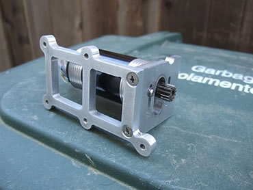 A view of the brushless motor mount from the bottom