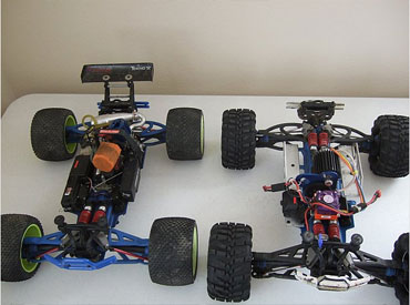 Brushless Revo next to a Gas 3.3 revo