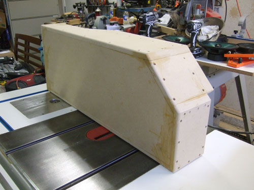 Custom subwoofer enclosure - a veiw of the top